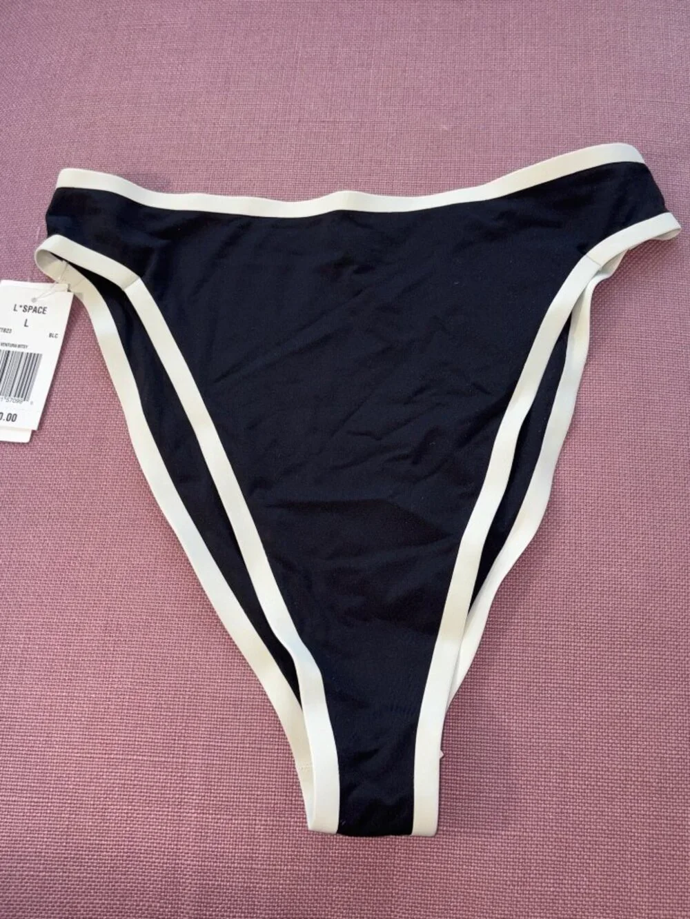 L*Space Ventura Fused Bitsy Bikini Bottom in Black Large New Womens Swimsuit